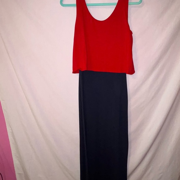 The Limited Bold Red and Blue Maxi Dress - Picture 5 of 10